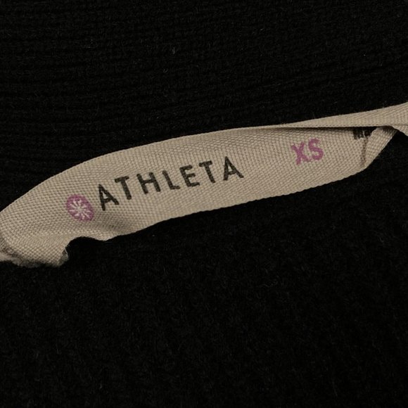 Athleta Wool / Cashmere Black Cardigan Womens Size XS 2 pockets Open Front - Picture 6 of 8